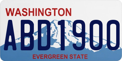 WA license plate ABD1900