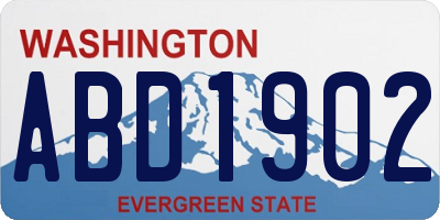 WA license plate ABD1902