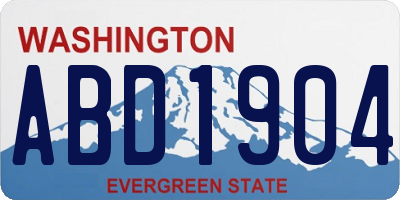WA license plate ABD1904