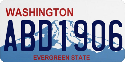 WA license plate ABD1906