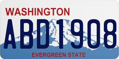 WA license plate ABD1908