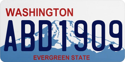 WA license plate ABD1909
