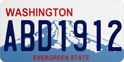 WA license plate ABD1912