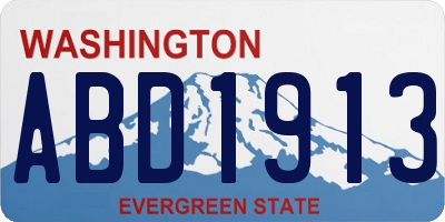 WA license plate ABD1913