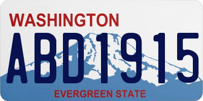 WA license plate ABD1915