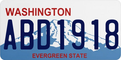 WA license plate ABD1918