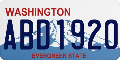 WA license plate ABD1920