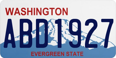 WA license plate ABD1927