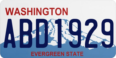 WA license plate ABD1929