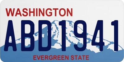 WA license plate ABD1941