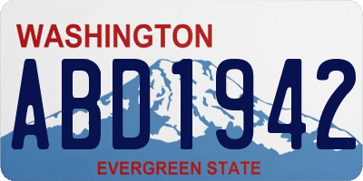 WA license plate ABD1942