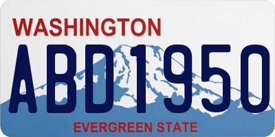 WA license plate ABD1950