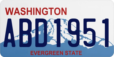 WA license plate ABD1951