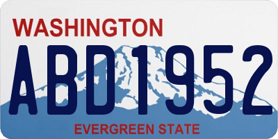 WA license plate ABD1952