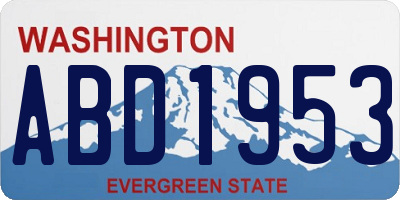 WA license plate ABD1953