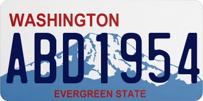 WA license plate ABD1954