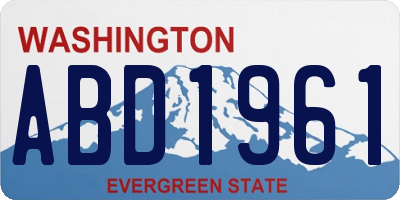 WA license plate ABD1961