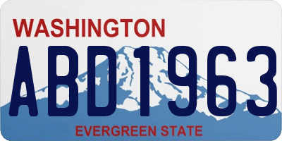 WA license plate ABD1963
