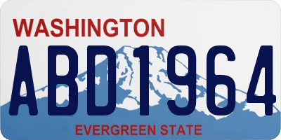 WA license plate ABD1964