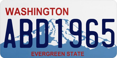 WA license plate ABD1965