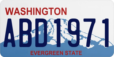 WA license plate ABD1971