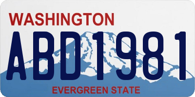 WA license plate ABD1981