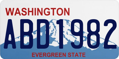 WA license plate ABD1982