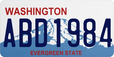 WA license plate ABD1984