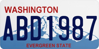 WA license plate ABD1987