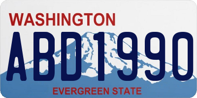 WA license plate ABD1990