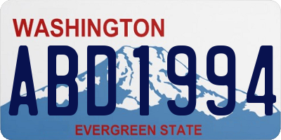 WA license plate ABD1994