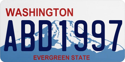 WA license plate ABD1997