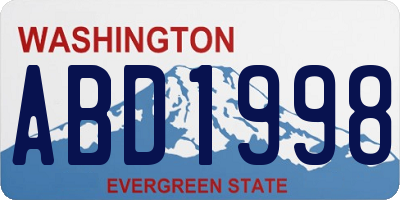 WA license plate ABD1998