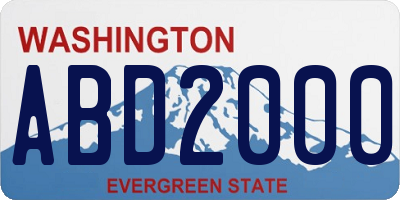 WA license plate ABD2000