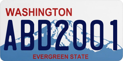 WA license plate ABD2001