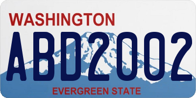 WA license plate ABD2002