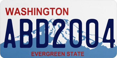 WA license plate ABD2004