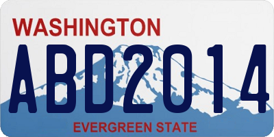 WA license plate ABD2014
