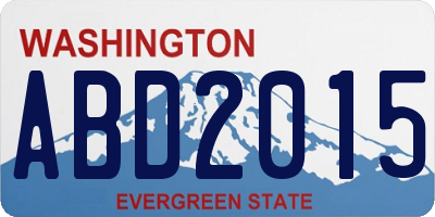 WA license plate ABD2015