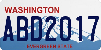 WA license plate ABD2017