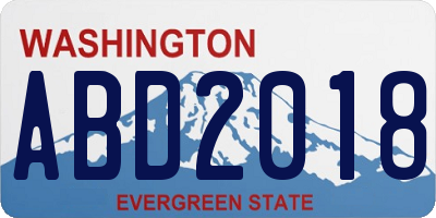 WA license plate ABD2018