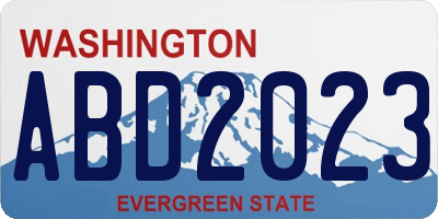 WA license plate ABD2023