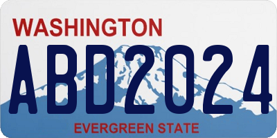 WA license plate ABD2024