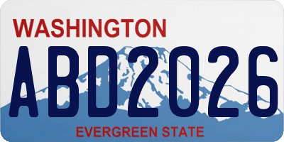 WA license plate ABD2026