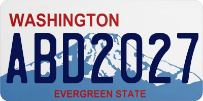 WA license plate ABD2027