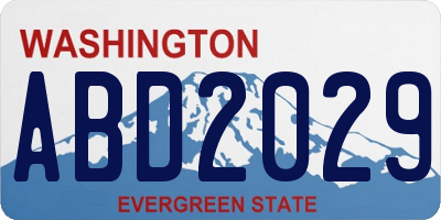 WA license plate ABD2029