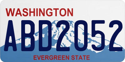 WA license plate ABD2052