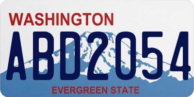 WA license plate ABD2054