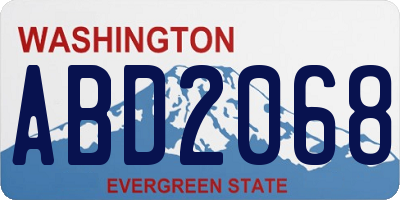 WA license plate ABD2068
