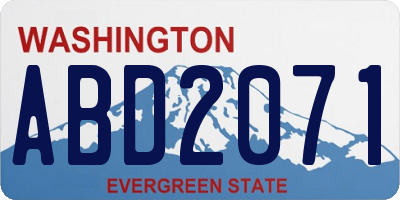 WA license plate ABD2071